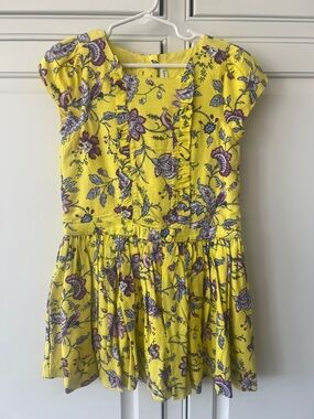 Janie and Jack Yellow Floral Ruffle-Front Dress